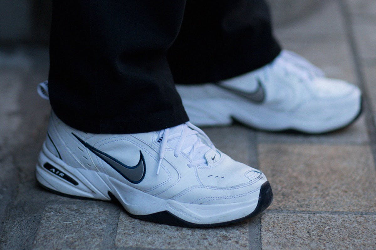 wearing nike air monarch iv